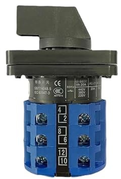 1 interruptor rotatorio de conmutación LW26-20D5727/3, interruptor de leva de alto voltaje, selector de 3 posiciones y 20 A.