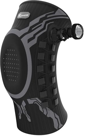 Kuangmi Rodillera ajustable con botón giratorio – para alivio del dolor y apoyo articular en deportes, artrosis, rehabilitación y uso diario, B-L-L
