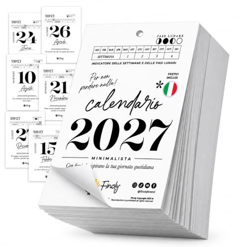 Calendario 2027 da Gennaio a Dicembre 2027 (12 Mesi) Calendario Filosofico | 2027 | Calendario Motivazionale 2027 | Almanacco 365 Giorni di Ispirazione, Citazioni 13,5x9,5 cm