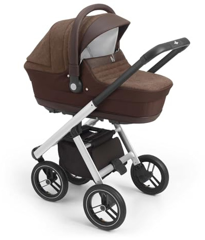 3-in-1 Kombi-Kinderwagen Puro Solid | Mehr Farben verfügbar | inkl. Babyschale & Wickeltasche, Farbe:Braun