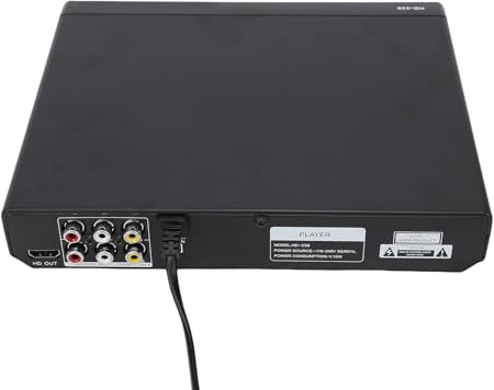 Decumeby Lecteur DVD, Interface Multimédia HD, Lecteur CD DVD Compact 1080P avec Lecture USB MP3 et Télécommande, pour TV Home Cinéma, Lecture Multi-régions (Prise UE)
