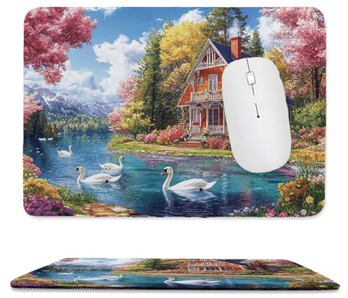 Mauspad, Tragbares Gaming-Mousepad 420x350x3mm, Mauspad mit Genähter Kante und Wasserfester, Rutschfester Gummibasis für Präzision und Geschwindigkeit, Gaming Zubehör - Villa mit Aussicht B-209
