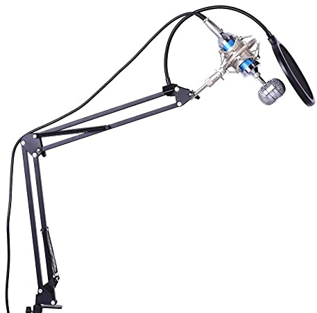 ZZABCDEGH Microfono a condensatore per PC Kit microfono a condensatore con supporto antiurto for registrazione da studio 3,5 mm