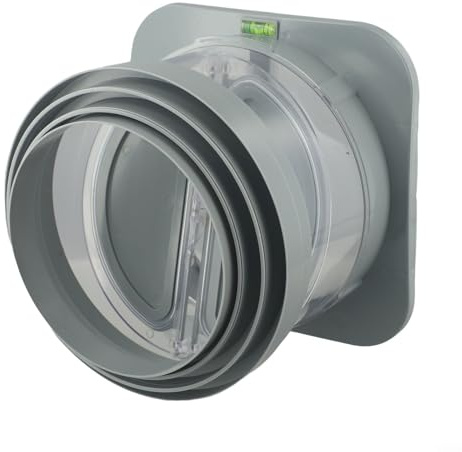 Válvula de retención unidireccional para campanas extractoras de cocina y baño, solapa de salida de aire antirretorno de 200 mm, amortiguador de ventilación antirreflujo ABS (gris)
