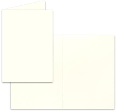 100 Faltkarten B6 - Natur-Weiß - Blanko Doppel-Karten - 12 x 17 cm - sehr formstabil - für Drucker geeignet - Serie: FarbenFroh