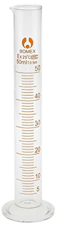 amagogo LOVIVER 5 50 Ml Glas Messzylinder Chemie Labor Messen Absolvierten technisch Labor Reagenzglas, Klar, 50ml