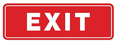 All Quality Standard Exit Wall or Door Sign | Durable Plastic and Easy Installation | Double-Sided Foam Adhesive Tape -Red - Small (1 Pack)