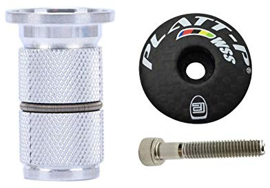 PLATT - Tappo attacco manubrio bici, in fibra di carbonio 3K, con espansione per forcella bici, adatto ad attacchi manubrio e forcelle da 1-1/8