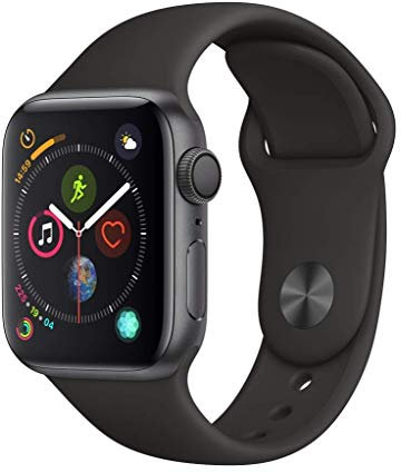 Apple Watch Series 4 40mm (GPS) - Aluminiumgehäuse Space Grau Schwarz Sportarmband (Generalüberholt)