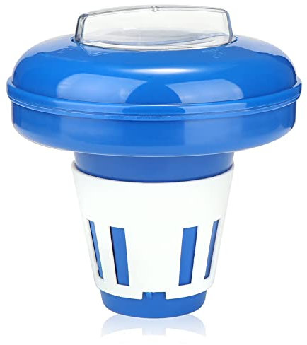 com-four® Galleggiante di dosaggio per Piscina - dosatore Chimico per pastiglie di Cloro o bromo - per dosaggio dosato di additivi per Piscine