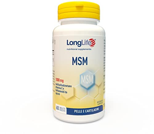 LongLife® MSM | MSM con vitamina C e bioflavonoidi | 2000mg OptiMSM® per dose giornaliera | Alto dosaggio | Vegano e senza glutine