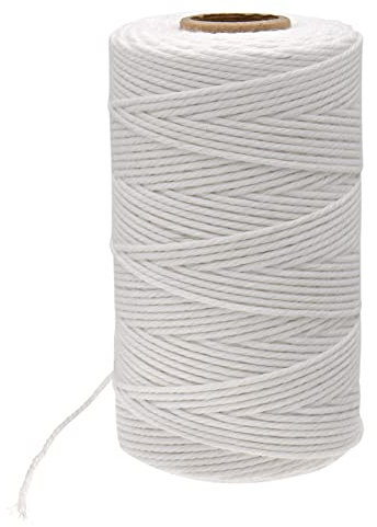 G2PLUS Spago in cotone bianco, 100 m, per confezioni regalo, 2 mm, per decorazioni fai da te e regali