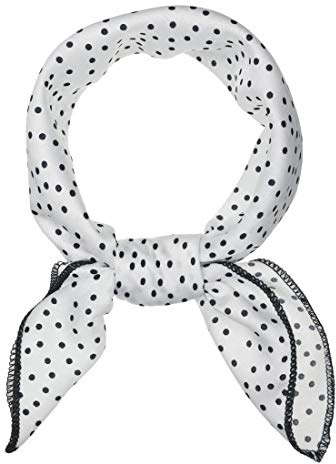 sourcing map Damen Vintage Square Kleiner Schal Halstücher Kopftuch Polka Dots Halstuch Weiß 50 x 50cm