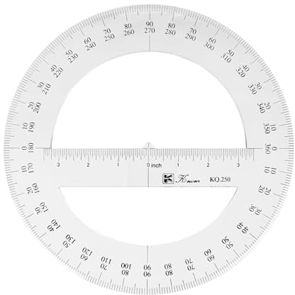 Rapporteur d'angle à 360 degrés - Règles de dessin - Pour l'école, les mathématiques, la papeterie - 25 cm