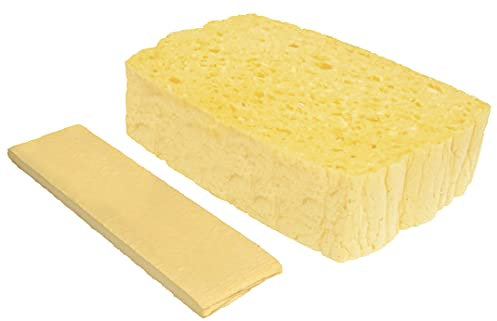 Spontex Quellschwamm aus 100 % biologisch abbaubarer Zellulose, 1 x 10er Pack, in recyceltem und recycelbarem PET-Beutel, saugstark, je 135 x 90 x 37 mm