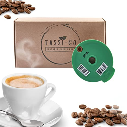 TASSI-GO wiederverwendbare Kaffeekapsel - nachfüllbarer Kaffeefilter | nachhaltige Mehrwegkaffeekapsel | für Bosch-s Tassimo-Maschinen – 60 ml