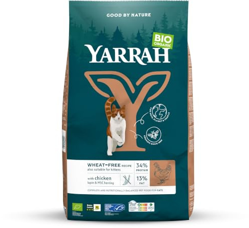 Yarrah Bio Katze Trockenfutter weizenfrei Huhn & Fisch (MSC) ? auch für Kätzch 4 x 2400 g