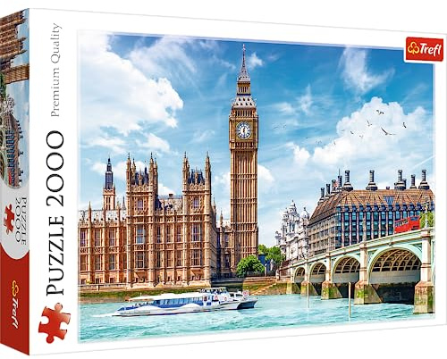 Trefl - Big Ben, London, England - Puzzle 2000 Elemente - Europäische Hauptstadt, Stadtlandschaft, Berühmte Wahrzeichen, DIY-Puzzle, Kreative Unterhaltung, Puzzle-Klassiker für Erwachsene und Kinder | Rot, DIY, kreative Unterhaltung, klassisches Puzzle, ab 14 Jahren