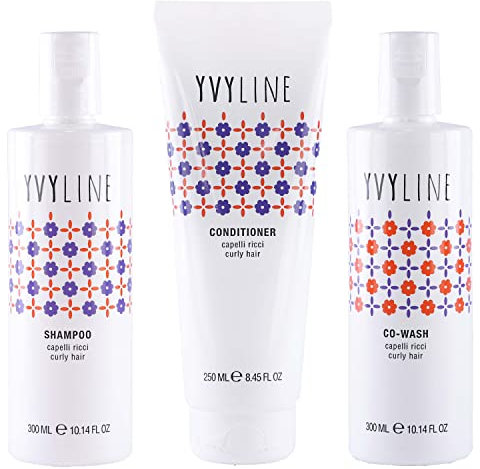 KIT Capelli Ricci YVYLINE | Shampoo Capelli Ricci Curly Girl Method + Co-wash capelli ricci + Conditioner balsamo | Per capelli morbidi, idratati, leggeri, lucenti e facili da pettinare | Set 3 pezzi