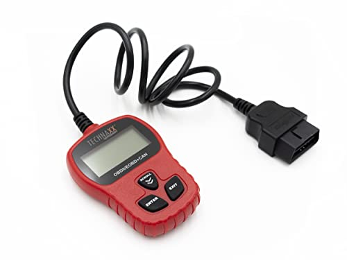 Technaxx OBD II Code Reader TX-184 - Strumento di Diagnosi Auto Multilingue con Recupero VIN/CIN/CVN, Lettura e Cancellazione Codici di Guasto, Compatibilità con Veicoli dal 1996