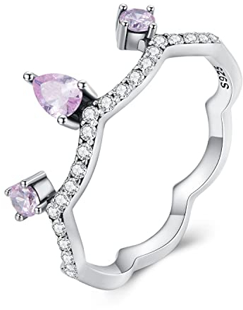 Teleye Kronenring Verlobungsring aus 925er Sterlingsilber (8)