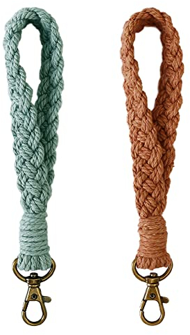 AOKSUNOVA 2x Schlüsselanhänger Frau Schlüsselanhänger Boho Schlüsselband Schlüssel Anhänger Makramee