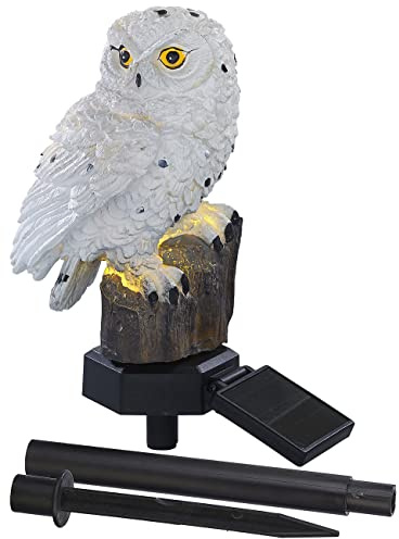 Lunartec LED-Solar-Beleuchtung: Solar-Eulenleuchte mit warmweißen LEDs und Erdspieß, IP44 (Licht für den Garten, Garten-Dekoration, Deko)