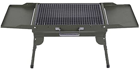 PJDDP Barbacoa de Carbón Portátil, Parrilla Barbacoa Plegable con Areas de Almacenamiento, Parrillas Asador BBQ Acampada Grande para 3-5 Personas Camping, Picnic, BBQ,Fiesta