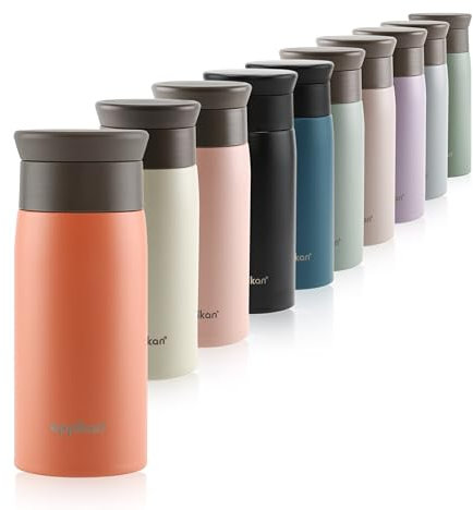 eppikan eppiToGo Edelstahl Thermobecher- Isolierbecher, Kaffee-to-go Becher, 350 ml, 500 ml Travel Mug, Autobecher, auslaufsicher mit hygienischer 360°-Trinköffnung (Terracotta, 350 ml)