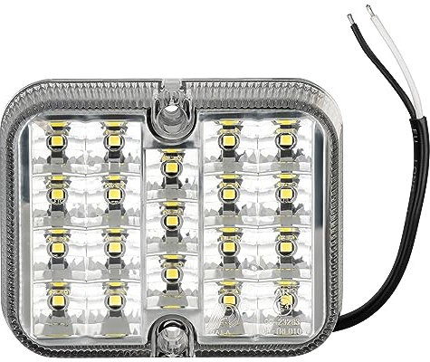 AUTOLIGHT 24 Luce di retromarcia a LED, luce di retromarcia, 12 V, 100 x 81 x 28 mm, 19 LED, marchio di omologazione E, impermeabile, per auto, rimorchi, trattori, roulotte