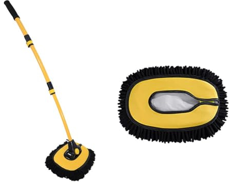 Spazzola per Lavaggio Auto,Spazzola per Pulizia Auto con Manico telescopico 102 cm 3 in 1 in Ciniglia Spazzolone per Autolavaggio Kit per Auto Camper Camion SUV