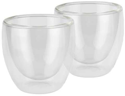 APS 10370 TWINZ - Juego de 2 vasos de doble pared, ideal para café expreso, diámetro 6 cm, altura 6,5 cm, 80 ml