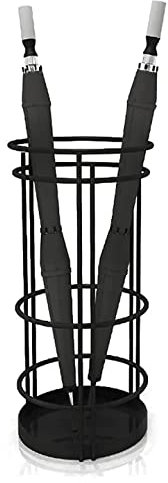 Schirmständer Regenschirmständer Aus Metall, Moderner Regenschirmhalter Für Zuhause, Drinnen Und Draußen, Regenschirmeimer Aus Eisen Mit Auffangschale Regenschirm Ständer ( Color : Black , Size : 25*5