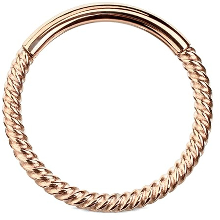 Stachelkleid Clicker Segmentring Piercing Chirurgenstahl 316l Design Ohrpiercing, Conch, Helix gedreht gewunden Roségold, 1 mm, 8 mm