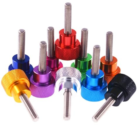 Schrauben, Rändelschrauben, 1 Stück UNC 1/4-20 Gewinde Aluminium High Step Rändelschraube 20 x 11 mm großer gerändelter Kopf handfest Schraubengewinde 6–100 mm (Farbe: Schwarz, Größe: 35 mm_1/4–20) (F