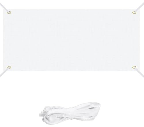 WakiHong 180 x 60 cm Striscione Personalizzato,Lenzuolo Bianco Per Striscioni,Banner Bianco Per La Pittura,Con 6m Corda,per Matrimonio Compleanno Matrimoni Eventi Scolastici Anniversari.