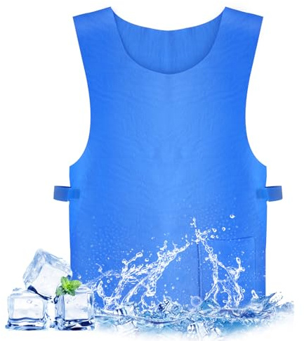 Chaleco de enfriamiento ajustable para hombres en verano, ropa de trabajo al aire libre de enfriamiento instantáneo con bolsillo, chaleco de enfriamiento de disipación de calor para personas