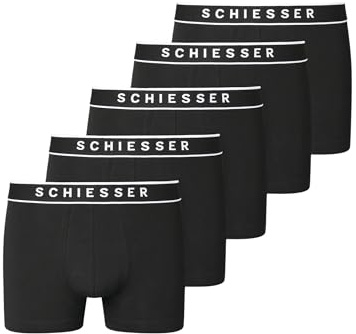 Schiesser herr 5-pack underkläder ekologisk bomull-95/5 ekologiska boxershorts, svart_183213, 7, Svart_183213, 7