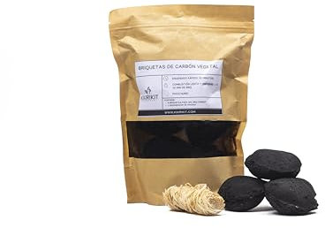 KIKIRIKIT Kit Briquetas Carbón Ideal para tu Barbacoa portátil, fácil de encender, para una Hora y Media de Barbacoa kikirkit (2)
