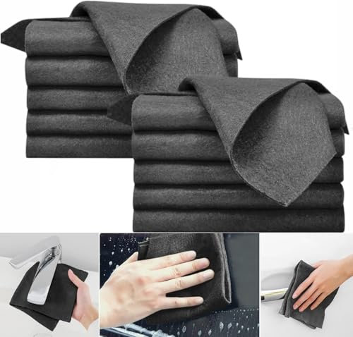 5 paños de limpieza mágicos gruesos, paños de microfibra grandes para limpiar ventanas, paños mágicos reutilizables para limpiar superficies, paño mágico de limpieza de vidrio, para polvo, coches,