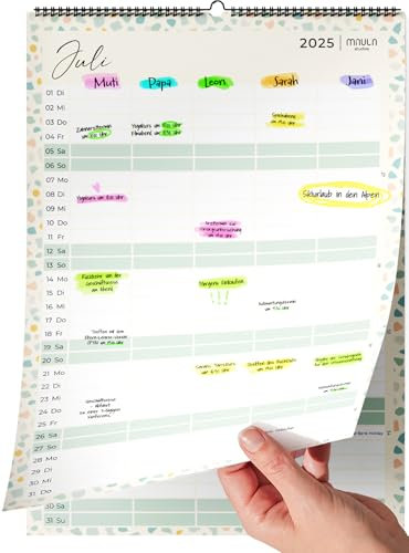Familienplaner 2026 - Familienkalender & Wandkalender 2025 2026 für Zuhause, Büro und Familie - Jahreskalender 2025 2026 - Juli 2025 bis Dezember 2026 - Praktischer Kalender für Wand (Terrazzo)
