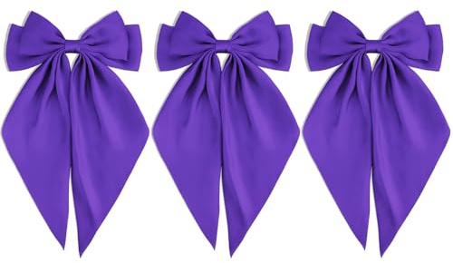 Canitor Fiocchi per capelli viola scuro per donne adolescenti ragazze accessori per capelli per martedì grasso vestito camicie carnevale clip grandi fiocchi coquette cose estetiche cose alla moda