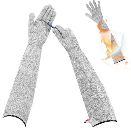 ShinherYee Guard Gloves Gardening, Level 5 Cut Resistant Gloves With Long Arm Sleeves, 55CM Cut Proof Glove, Anti Cut Long Gardening Glove for Women and Men
