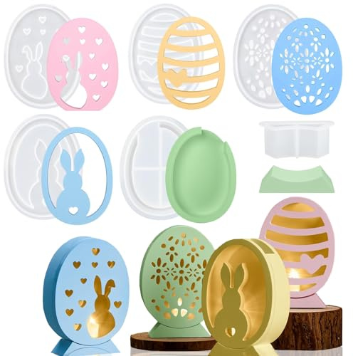 Silikonform Ostern Mein HERZ 6 Stück Silikonformen Gießformen Ostern,Silikonform Ostern Hase Silikon Ostern Ostereier Gießformen Ostern Silikon Gießform Gipsformen zum Gießen für Osterdekoration