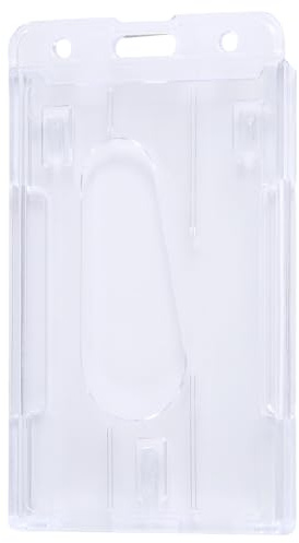Asyduey 1x Vertikaler Hartplastik-Ausweishalter Double Card Id Multi Transparent 10x6cm