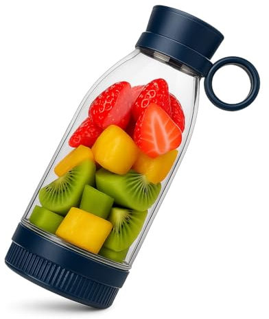 NutriCup Mini Mixeur Blender Portable USB 6 Lames Rechargeable – Smoothies, Jus, Fruits, Lait, Milkshakes – Presse-Agrumes Compact Électrique pour Voyage, Sport, Bureau, Maison (Brume Marine)