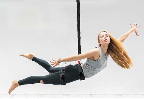 DASKING Set actualizado de Fitness aéreo con Bungee, arnés Ajustable y Cuerda elástica para Entrenar en casa, Yoga antigravedad, Eslinga voladora y Kit de Baile