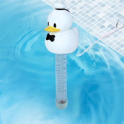 Thermometre Piscine, Thermomètre à Piscine Flottante en Forme de de Canard de Dessins Animés avec Ficelle, Grand Affichage à Lecture Facile, Pour Piscines, Spas, Aquariums, Les Étangs du Poisson 20cm