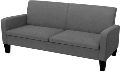 Emmtore 3-Sitzersofa Zweisitzer Stoffsofa Polstersofa Loungesofa Sitzmöbel Polstermöbel Designsofa Wohnzimmersofa 180 x 65 x 76 cm Dunkelgrau