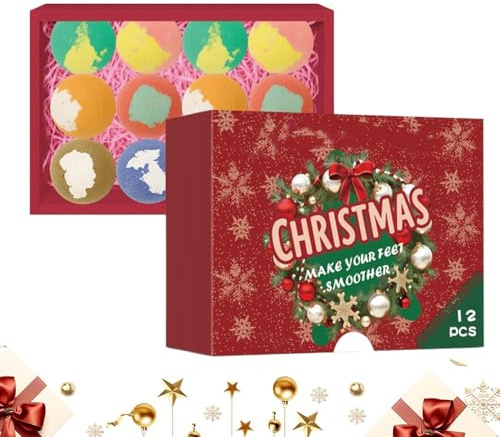 Natürliche Badebälle | 12 Stück Badewannen Bälle Adventskalender - Parfümierte Körperpflegeprodukte Zur Entspannung - Für Spa Hotel Badezimmer Dampfer Feiertage